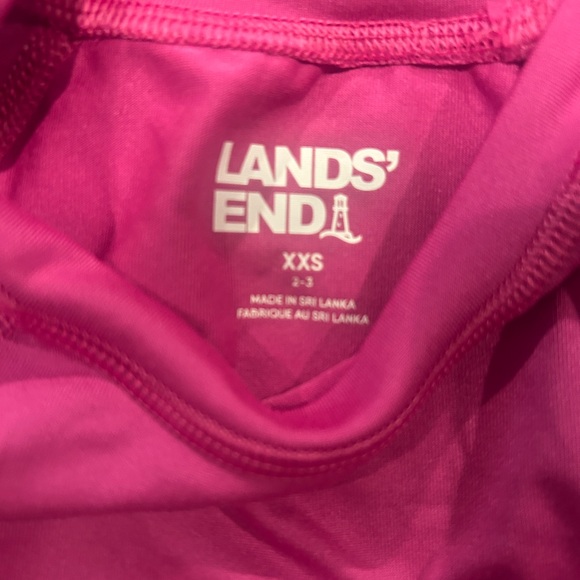 Lands' End Hot Pink Kids Long Sleeve  Base Layer Set - Picture 2 of 2